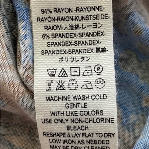 Free People Boho Print Drop shoulder long sleeve top M - Picture 4 of 5